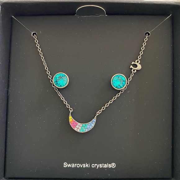 NWT Coach Multi Swarovski Crystal Moon Necklace & Earring Set - Picture 3 of 4